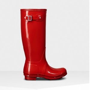 Red Glossy Original Hunter Rainboots
